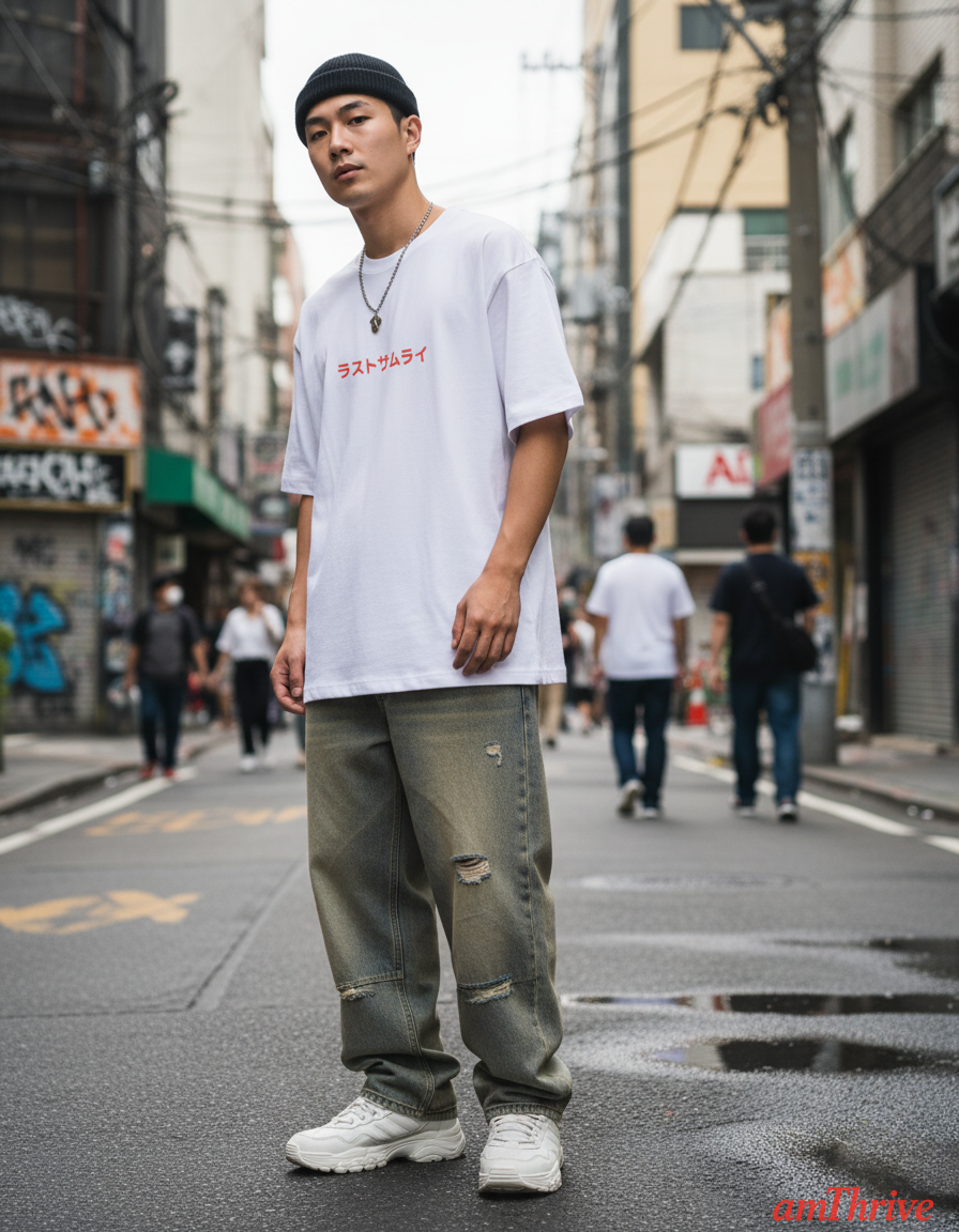 Samurai - Back Print Unisex Oversized T-Shirt