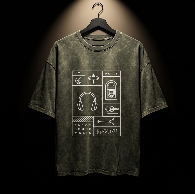 Sound — Unisex Acid Wash Oversized Tee