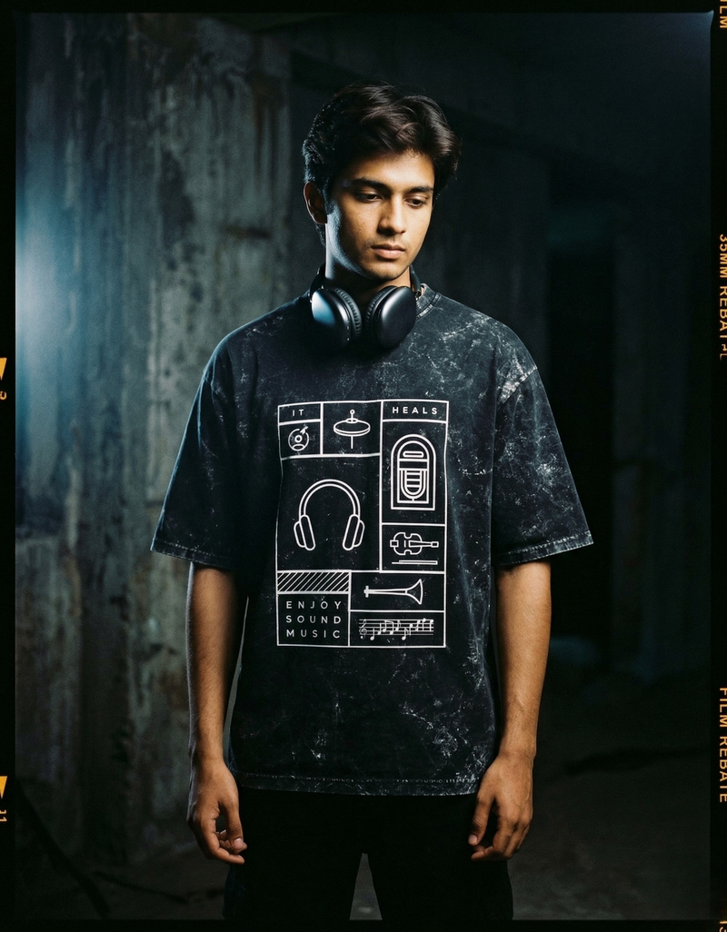 Sound — Unisex Acid Wash Oversized Tee