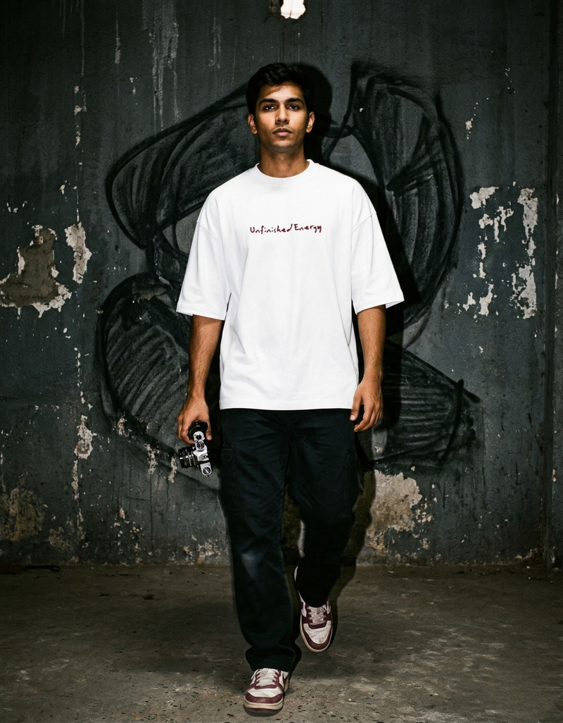 Unfinished Energy — Unisex Terry Oversized Tee